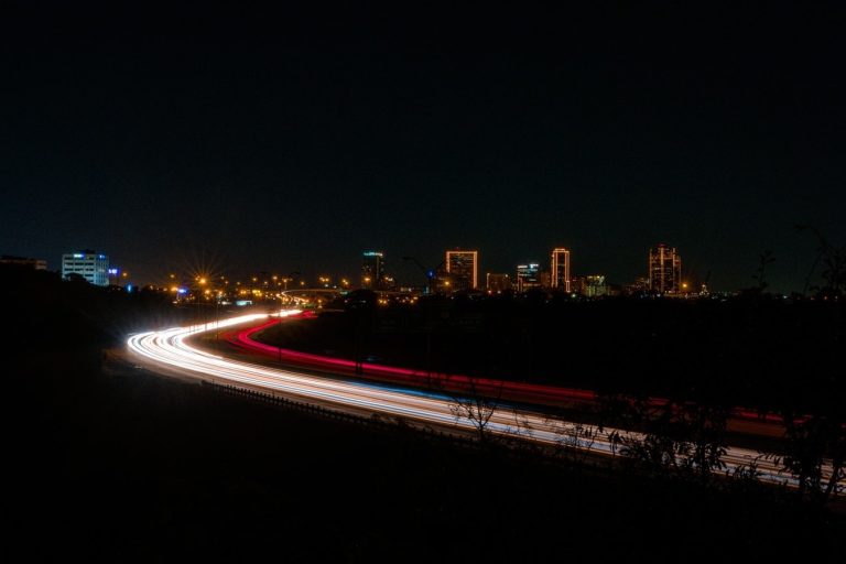 vehicles driving on Fort Worth highway., busy highway in Fort Worth